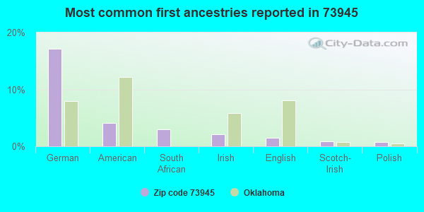 Most common first ancestries reported in 73945