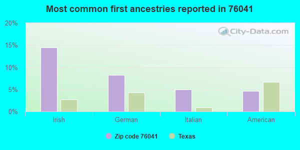 Most common first ancestries reported in 76041