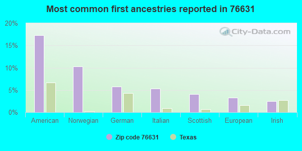 Most common first ancestries reported in 76631