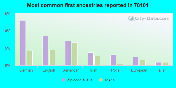 Most common first ancestries reported in 78101