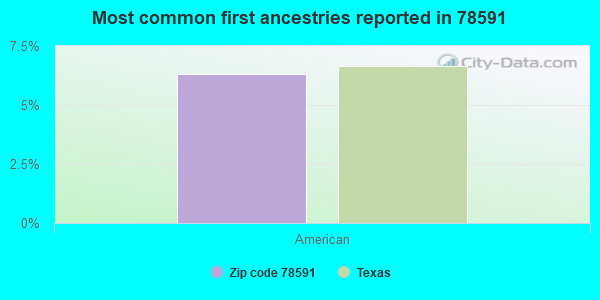 Most common first ancestries reported in 78591