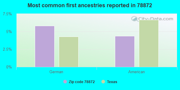 Most common first ancestries reported in 78872