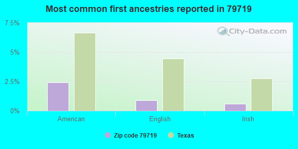 Most common first ancestries reported in 79719
