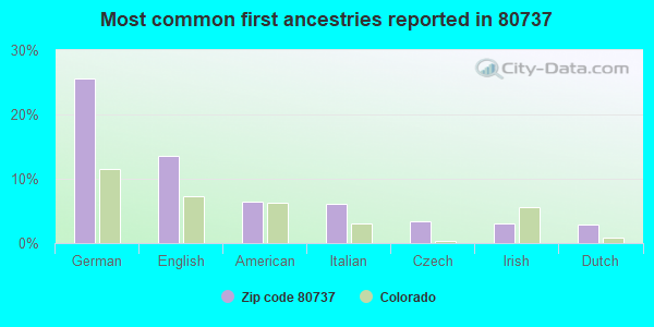 Most common first ancestries reported in 80737