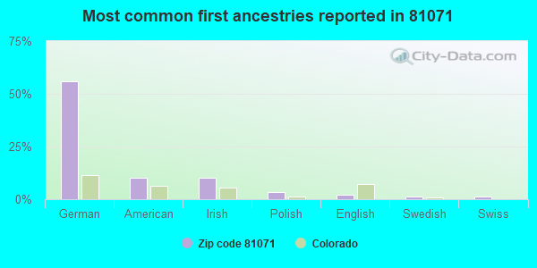 Most common first ancestries reported in 81071