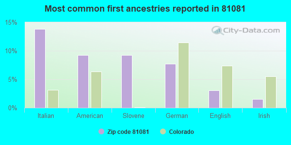 Most common first ancestries reported in 81081