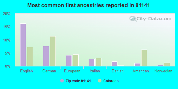 Most common first ancestries reported in 81141