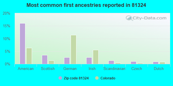 Most common first ancestries reported in 81324