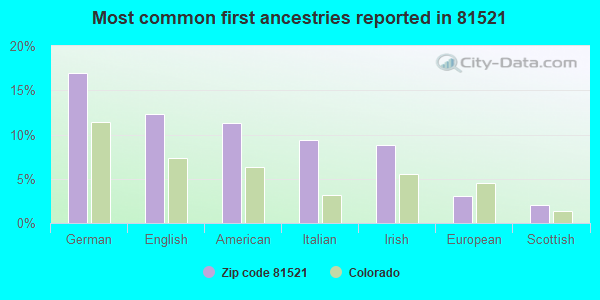 Most common first ancestries reported in 81521