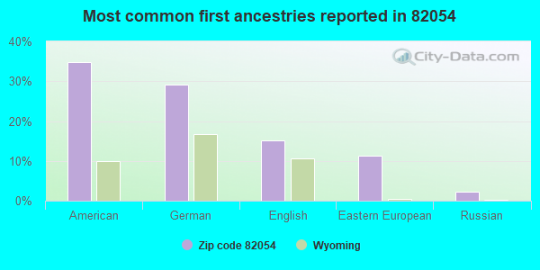 Most common first ancestries reported in 82054