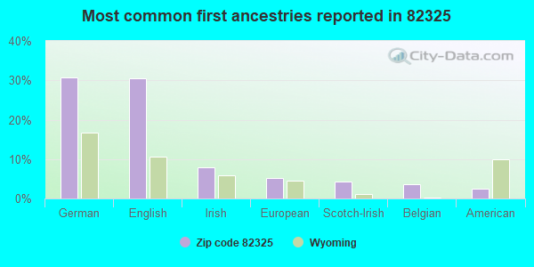 Most common first ancestries reported in 82325