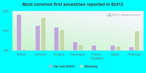 Most common first ancestries reported in 82412