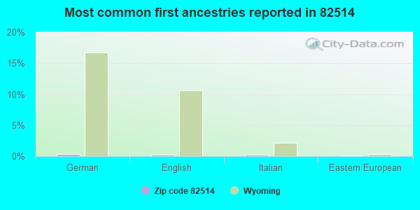 Most common first ancestries reported in 82514