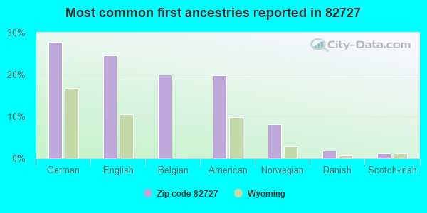 Most common first ancestries reported in 82727