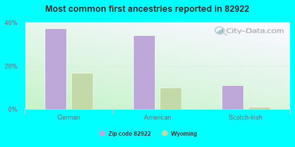 Most common first ancestries reported in 82922