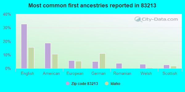 Most common first ancestries reported in 83213