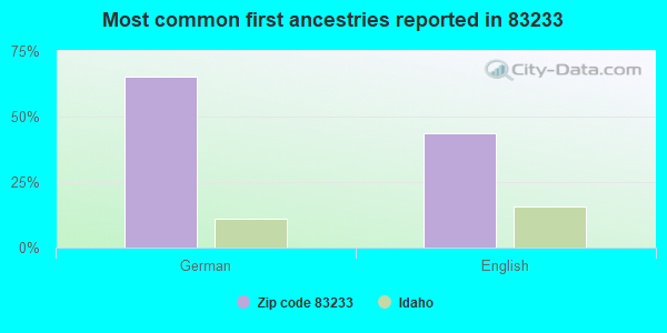 Most common first ancestries reported in 83233