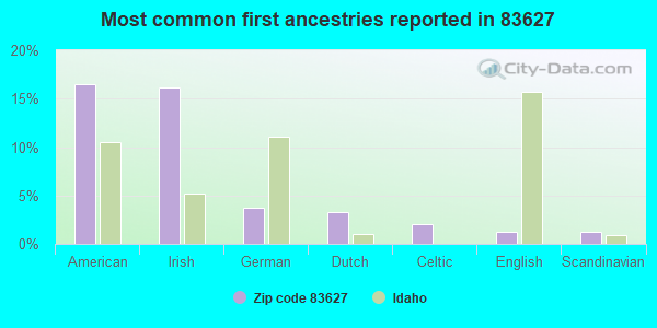 Most common first ancestries reported in 83627