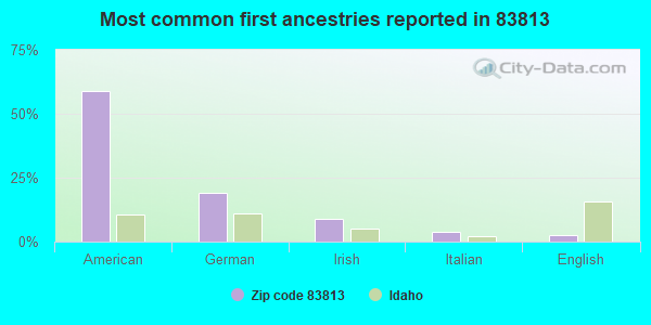 Most common first ancestries reported in 83813