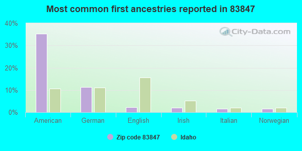 Most common first ancestries reported in 83847