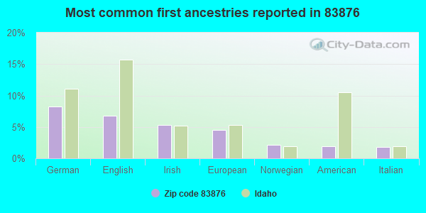 Most common first ancestries reported in 83876