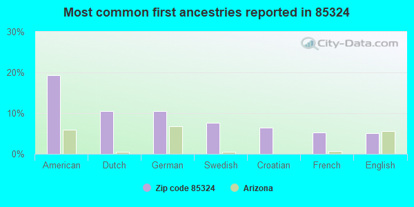 Most common first ancestries reported in 85324