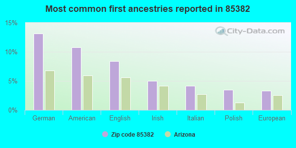 Most common first ancestries reported in 85382