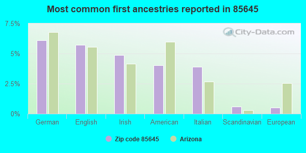 Most common first ancestries reported in 85645