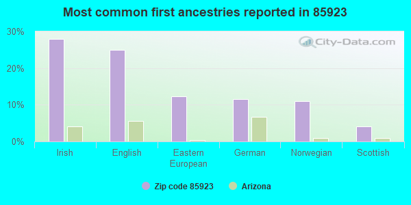Most common first ancestries reported in 85923