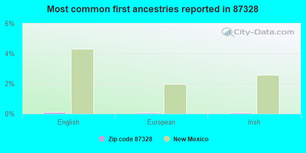 Most common first ancestries reported in 87328