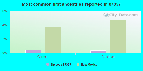 Most common first ancestries reported in 87357