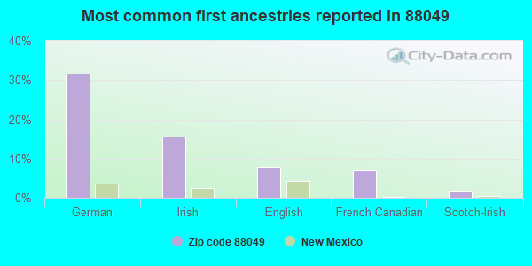 Most common first ancestries reported in 88049