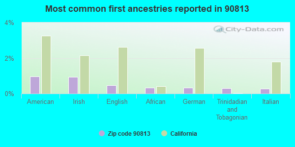 Most common first ancestries reported in 90813