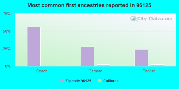 Most common first ancestries reported in 96125