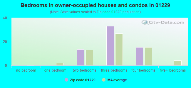 Bedrooms in owner-occupied houses and condos in 01229 