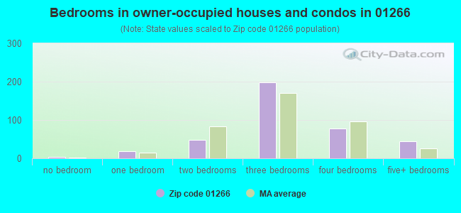 Bedrooms in owner-occupied houses and condos in 01266 