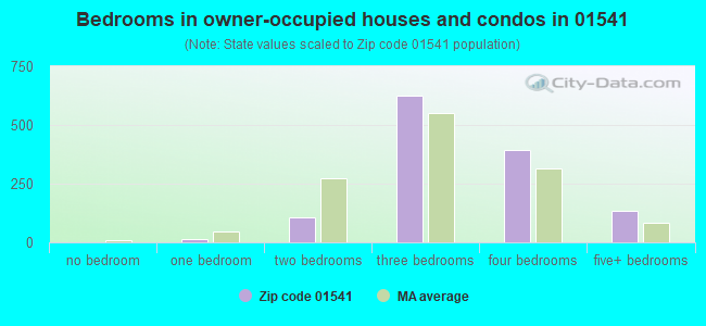 Bedrooms in owner-occupied houses and condos in 01541 