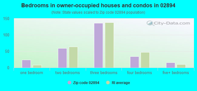 Bedrooms in owner-occupied houses and condos in 02894 