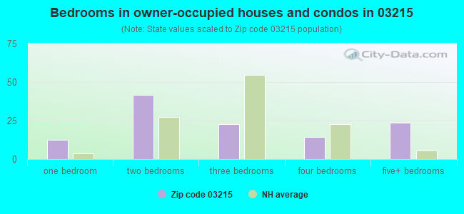 Bedrooms in owner-occupied houses and condos in 03215 