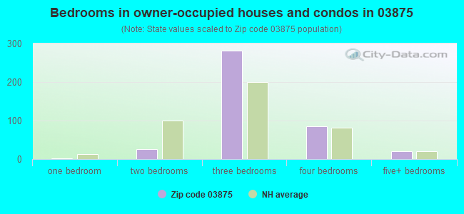 Bedrooms in owner-occupied houses and condos in 03875 