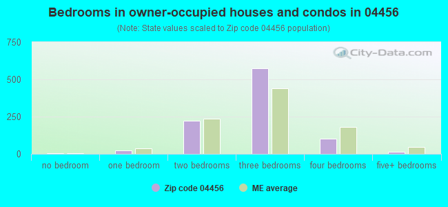 Bedrooms in owner-occupied houses and condos in 04456 