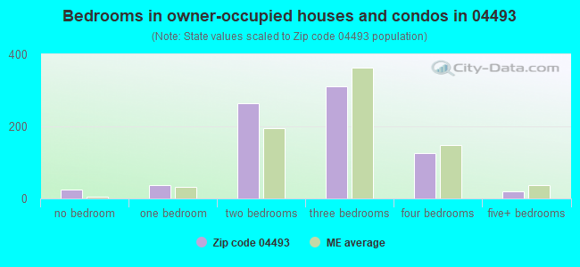 Bedrooms in owner-occupied houses and condos in 04493 