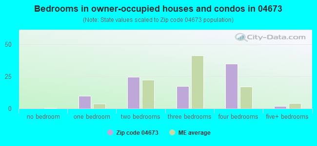 Bedrooms in owner-occupied houses and condos in 04673 