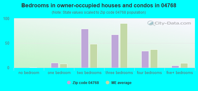 Bedrooms in owner-occupied houses and condos in 04768 