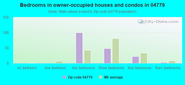 Bedrooms in owner-occupied houses and condos in 04779 