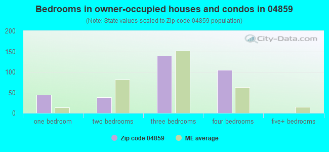 Bedrooms in owner-occupied houses and condos in 04859 