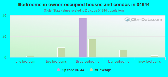Bedrooms in owner-occupied houses and condos in 04944 