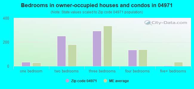 Bedrooms in owner-occupied houses and condos in 04971 