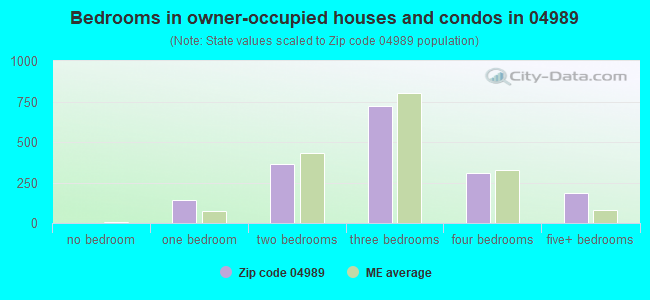 Bedrooms in owner-occupied houses and condos in 04989 