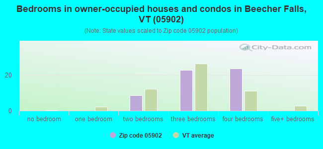 Bedrooms in owner-occupied houses and condos in Beecher Falls, VT (05902) 